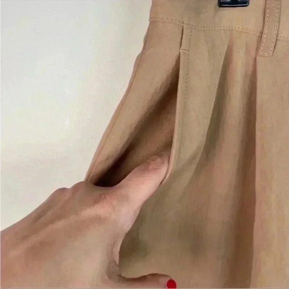 Rag & Bone Tan Dark Khaki Ivy Wide Leg Ankle Length Culotte Pant - Picture 7 of 10